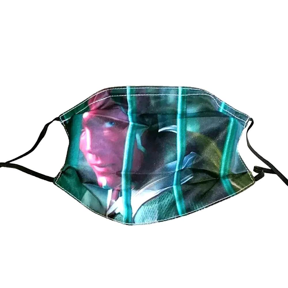 NEW Avengers Vision Face Mask & 2 2.5PM Filters! Movie Anime Facewear Balaclava